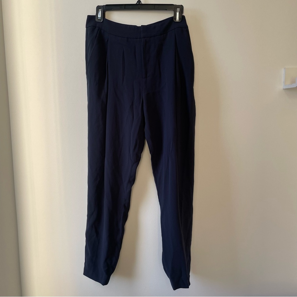 Vince Navy Pleated Trousers
